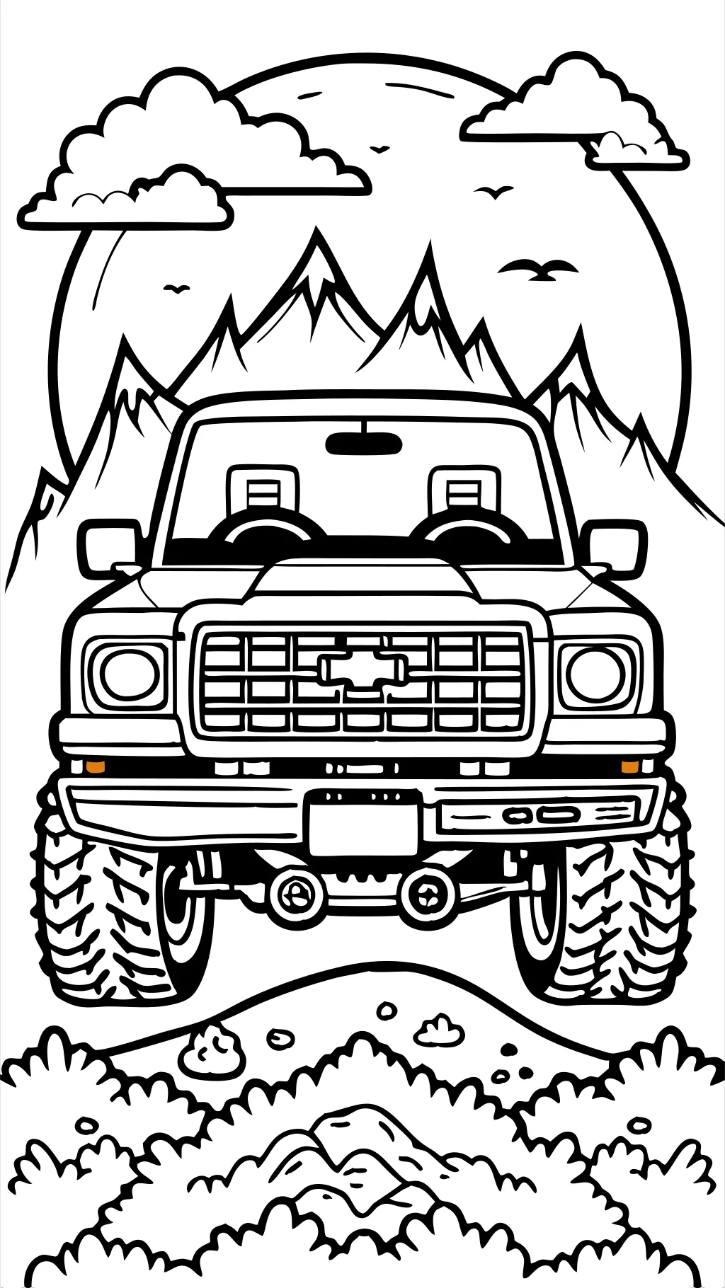 lifted chevy truck coloring pages